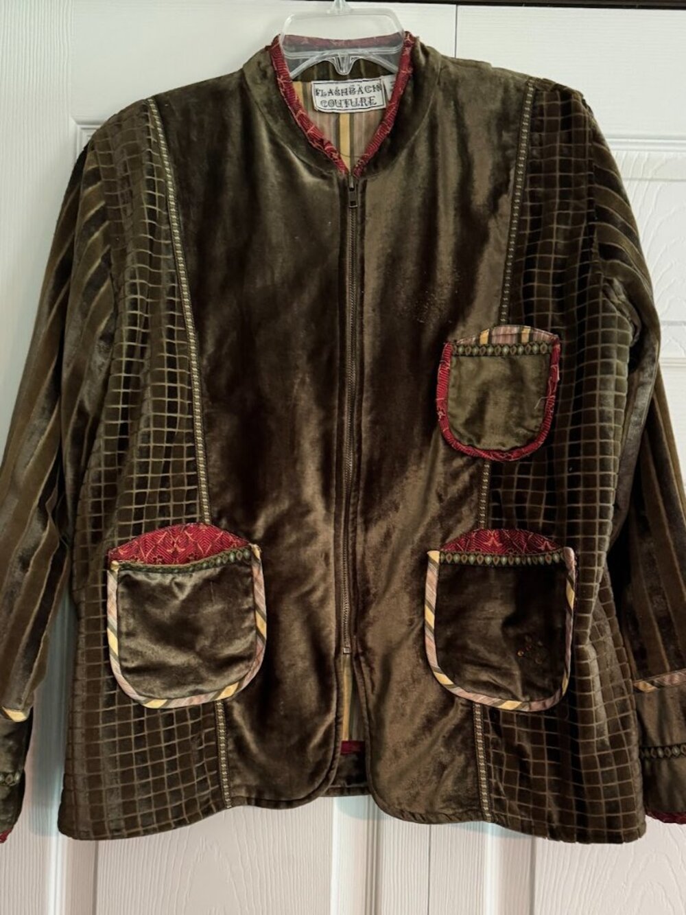 Vintage Moss Green Velvet Jacket